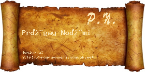 Prágay Noémi névjegykártya